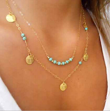 Jewelry Fashion Choker Gold Plated Turquoise Personality Infinity Beads Necklaces For Women Statement necklaces & pendants