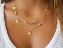 Jewelry Fashion Choker Gold Plated Turquoise Personality Infinity Beads Necklaces For Women Statement necklaces pendants