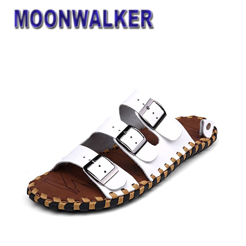 ... -Leather-Sandals-For-Men-Slip-On-Adjustable-Buckle-Flat-Sandals.jpg
