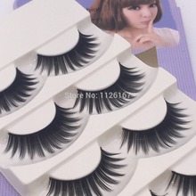free shipping 5 Pairs Makeup Handmade Natural Long False Eyelashes Sparse Eye Lashes cross fake eyelashes
