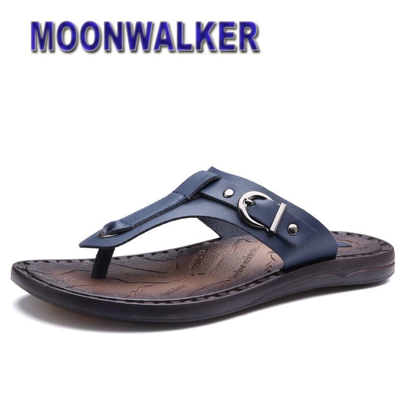 Buy 2015 New Summer Men Flip Flops Microfiber Leather Beach Flip Flops ...