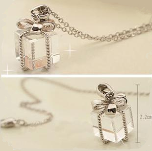 Collares Mujer 2015 New Romantic Pendant Necklaces Women Acrylic Link Chain Fashion Hot Jewelry Gift Bow