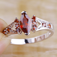 Posh Art Deco Style Captivating Women Jewelry Red Ruby Spinel 925 Silver Ring Size10 Free Shipping