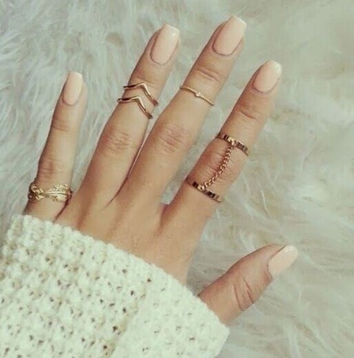 2015 New Fashion 6pcs lot Shiny Punk Style Silver Gold Plated Stacking Midi Rings Knuckle Charm