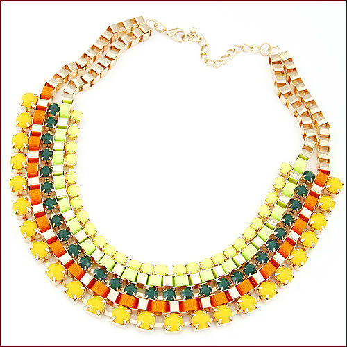 8 Colors New 2015 Fashion Jewlery European Geometric Lab Gemstone Collars Necklace Pendant Choker Jewelry Bijoux