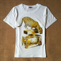 Elina\'s New 2015 summer women\'s harajuku Leopard print camisetas y tops female shirts t shirt S M L XL