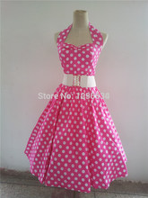New Fashion Women 50s 60s Swing polka dot Dress Pinup Vintage Rockabilly Retro S 6XL