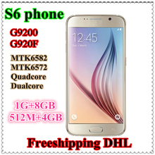 DHL Free Shipping S6 phone 5 1inch G9200 Smartphone Android 5 0 MTK6582 Quad core 2GB