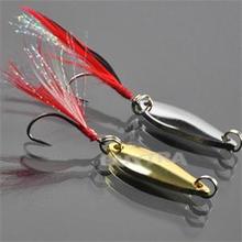 2015 New Hot-Selling Swimbait Fishing Lures Unique Sequined Silver Gold Treble Feather Fishing Lure Baits  Fishing Accessories