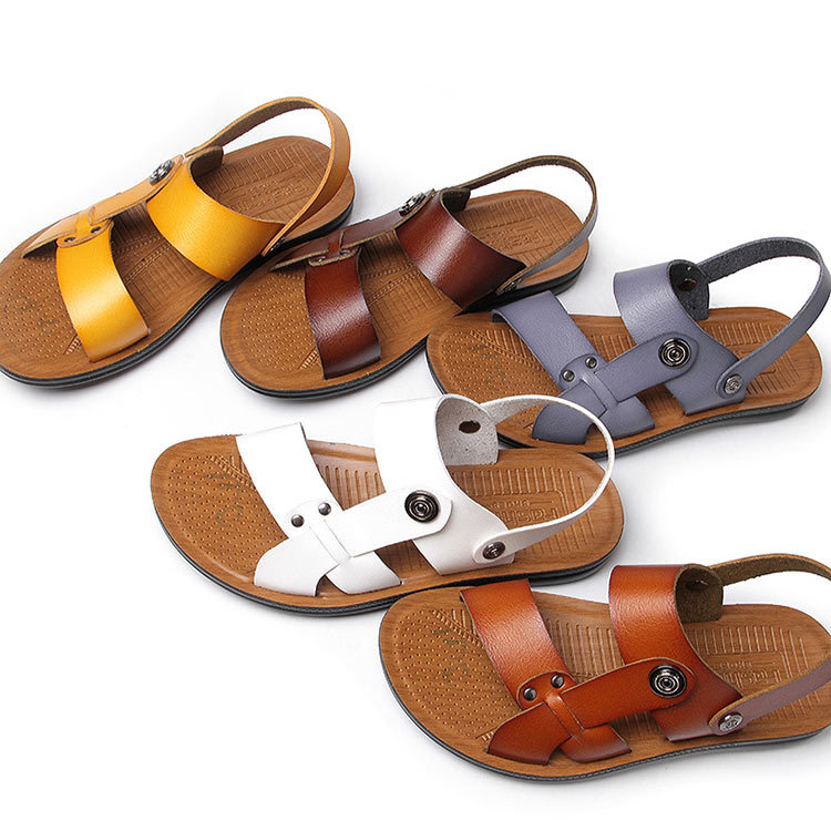 2015 vacances en plein air hommes sandales en cuir vÃ©ritable ...