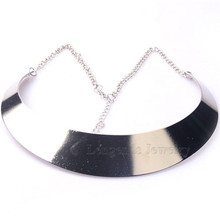 2015 New Arrival High quality Fashion Simple Metal big silver short neckless chunky choker gold necklace