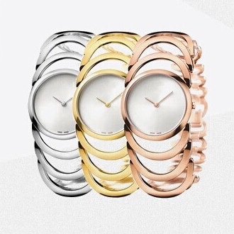 2015 cAlVinfUlLy klEiNfUlliS Top Luxury Brand Women Watches Rose Gold Wrist Quartz Dress Watch Bracelet Clock