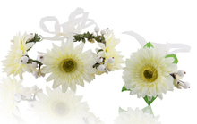 The sunflower garland flower sweet style bracelet suits seaside resort headdress flower marriage gauze dress accessories