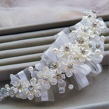 Women Ladies Fashion Rhinestone Bridal Wedding Flower Pearls Headband Hair Band Ribbon Clip Comb Jewelry Accessories