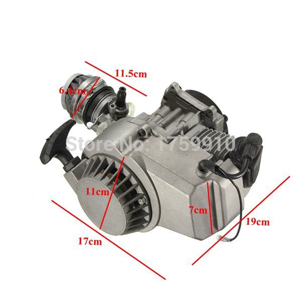 49cc Mini Moto Bike Quad Engine with Carburetor Pull Starter Bell Clutch Air Filter