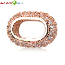 wholesale fashion DIY gold jewelry austrian zircon crystal large hole beads fit european pandora bracelets for women WX4146R