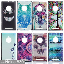 Case For Nokia  Lumia 830 Colorful Printing Drawing Phone Protect Cover For Nokia 830 Hot 8 Styles Fashion PC Phone Shell 0908