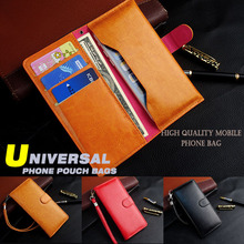 Universal mobile phone bag cover lenovo p780 case leather for Samsung Galaxy S6 S5 S4 S3