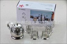 High Quality Suitable Coffee Tea Sets Tea Pot 900ML Stainless Steel Borosilicate Glass 4 Tea Cups