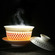 Drinkware 10pcs sets Exquisite Tea Sets White Tea Cup Teapot Ceramic Gaiwan Tea infuser Kung Fu