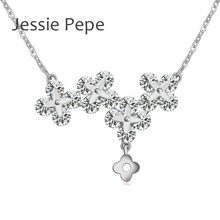 Jessie Pepe Summer Special Pendant Necklace Love in Spring Flower in 3 Colour Rhinestone Best Quality