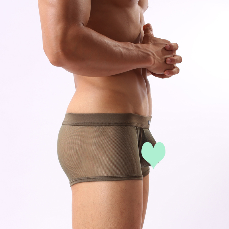 Men s Underwear Sexy Transparent Thin Breathable Boxer Waist Male Perspective Free shipping