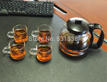 Five-piece Set 1300ml tea pot stainless steel filter strainer infuser safe and heat-resistant glass tea pot Coffee Pot Tea Set