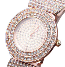 New Fashion Luxury Full Rhinestone Rose Gold Female Watch For Sale For Women High Quality Factory Directly 88W10045