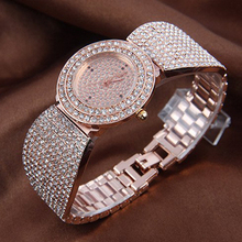 New Fashion Luxury Full Rhinestone Rose Gold Female Watch For Sale For Women High Quality Factory