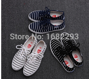 Free shipping 2015 to help low canvas shoes shallow mouth striped female of wind tide lazy