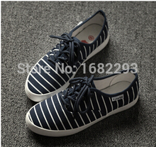 Free shipping 2015 to help low canvas shoes shallow mouth striped female of wind tide lazy