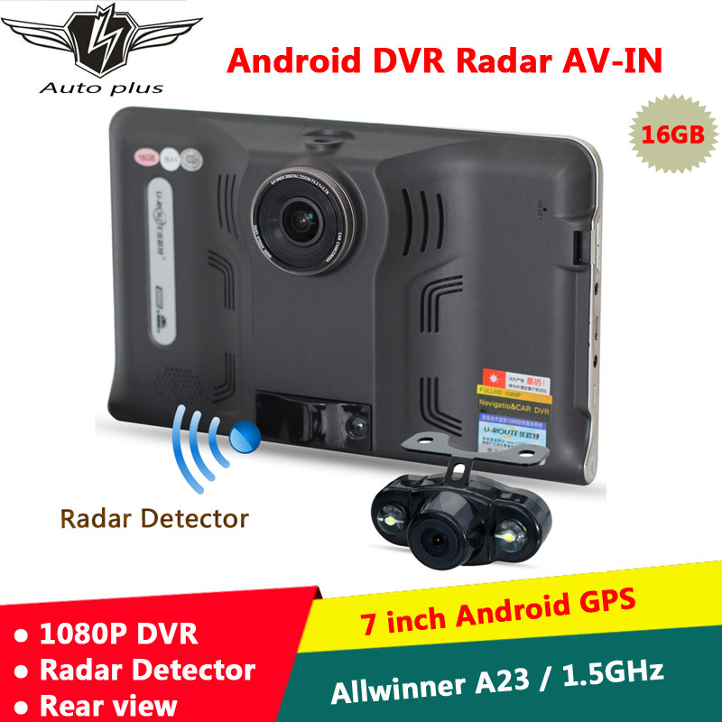 2015 New 7 inch Car GPS Navigation Android rear view Anti Radar Detector Car DVR 1080P