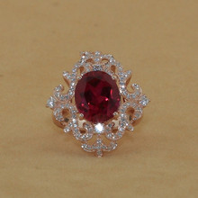 Brand new original 6 carat SONA synthetic diamond fashion ring 925 sterling silver ruby ring US