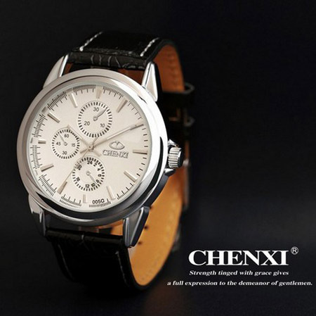 HOT NEW FASHION QUARTZ HOUR DIAL CLOCK LEATHER STRAP WATCHES BUSSINESS MEN S CASUAL WATER WRIST