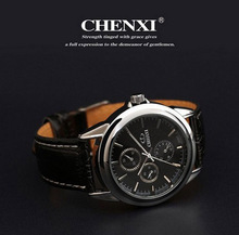 HOT NEW FASHION QUARTZ HOUR DIAL CLOCK LEATHER STRAP WATCHES BUSSINESS MEN S CASUAL WATER WRIST