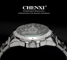 Free Shipping AliExpress Hot selling CHENXI brand clock male Three circles decoration men quartz dress casual