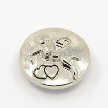 20pcs Black Flat Round Carved Cupid Alloy Enamel Jeans Snap Buttons about 19mm in diameter, 9mm thick, knob 5mm
