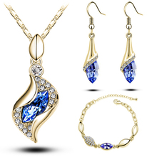 Top Quality Elegant luxury free shipping 2013 new fashion crystal drop jewellery set g206