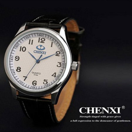 HOT NEW 3ATM FASHION Water Resistant CHENXI Brand Leather Strap Watch for Mens Fashion Style Quartz