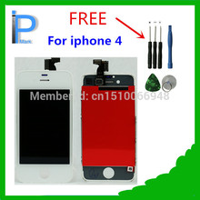 White for iphone 4 lcd digitizer touch screen replacement for apple iphone 4g repair parts with free tools