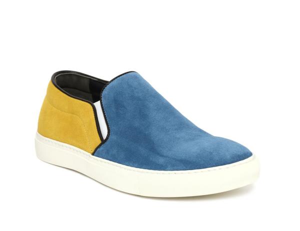 Best selling yellow and blue color elastic band women flats with mcq shoes genuine Leather fashion