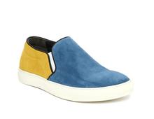 Best selling yellow and blue color elastic band women flats with mcq shoes genuine Leather fashion