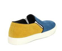 Best selling yellow and blue color elastic band women flats with mcq shoes genuine Leather fashion