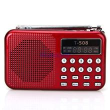 Red Fashion Lady Student FM Radio Receiver MP3 Music Player Speaker Supported USB Disk+TF Card Playing  Wholesale