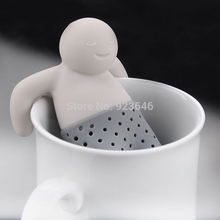Lovely Little Man Shape Hot Tea Leaf Strainer Filter Silicon Herbal Spice Infuser Diffuser Cute Gift