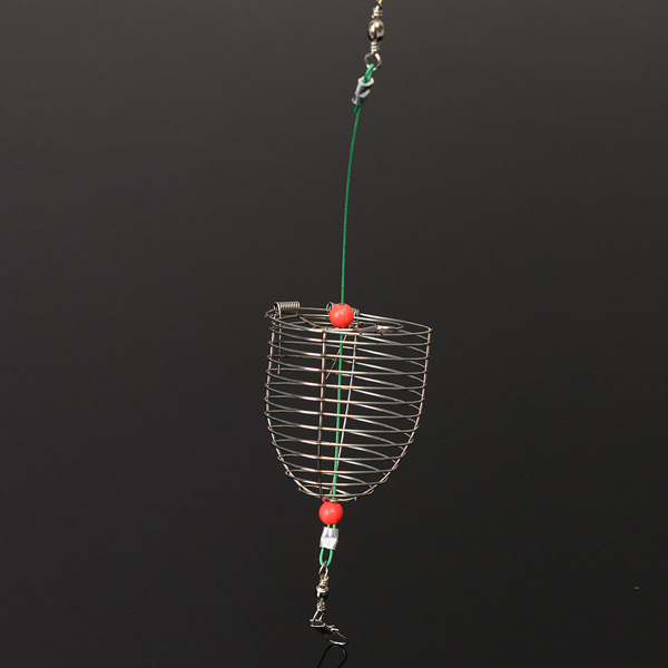 Small Bait Cage Fishing Trap Basket Feeder Holder Stainless Steel Wire Fishing Lure Cage Fish Bait