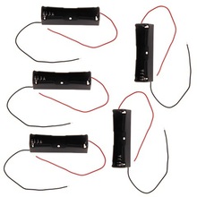 FREE SHIPPING ! ! 5 Pcs New 18650 Battery 3.7V Clip Holder Box Case Black With Wire Lead #gib