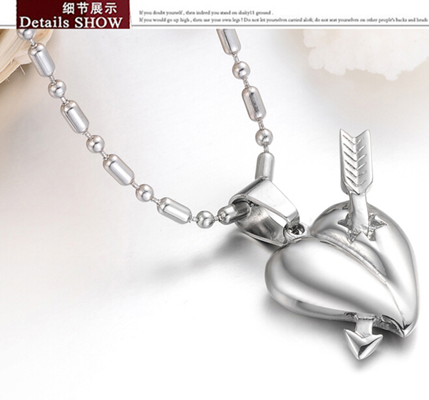 Hot sell loving heart jewelry Heartseeker necklaces titanium steel Cupid pendants punk and rock style Fashion