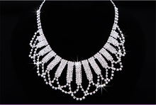 2015 new Korean fashion Jewelry sets Bride Crown Bridal Necklace Three piece Suit Marriage Accessories SILVER