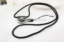 The new mobile phone lanyard lanyard security badge chain multifunctional long neck hanging detachable strap – (black)